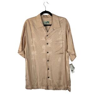 Havana Jack's Café Peach Hawaiian Tropical Button Shirt Medium NEW with Tags